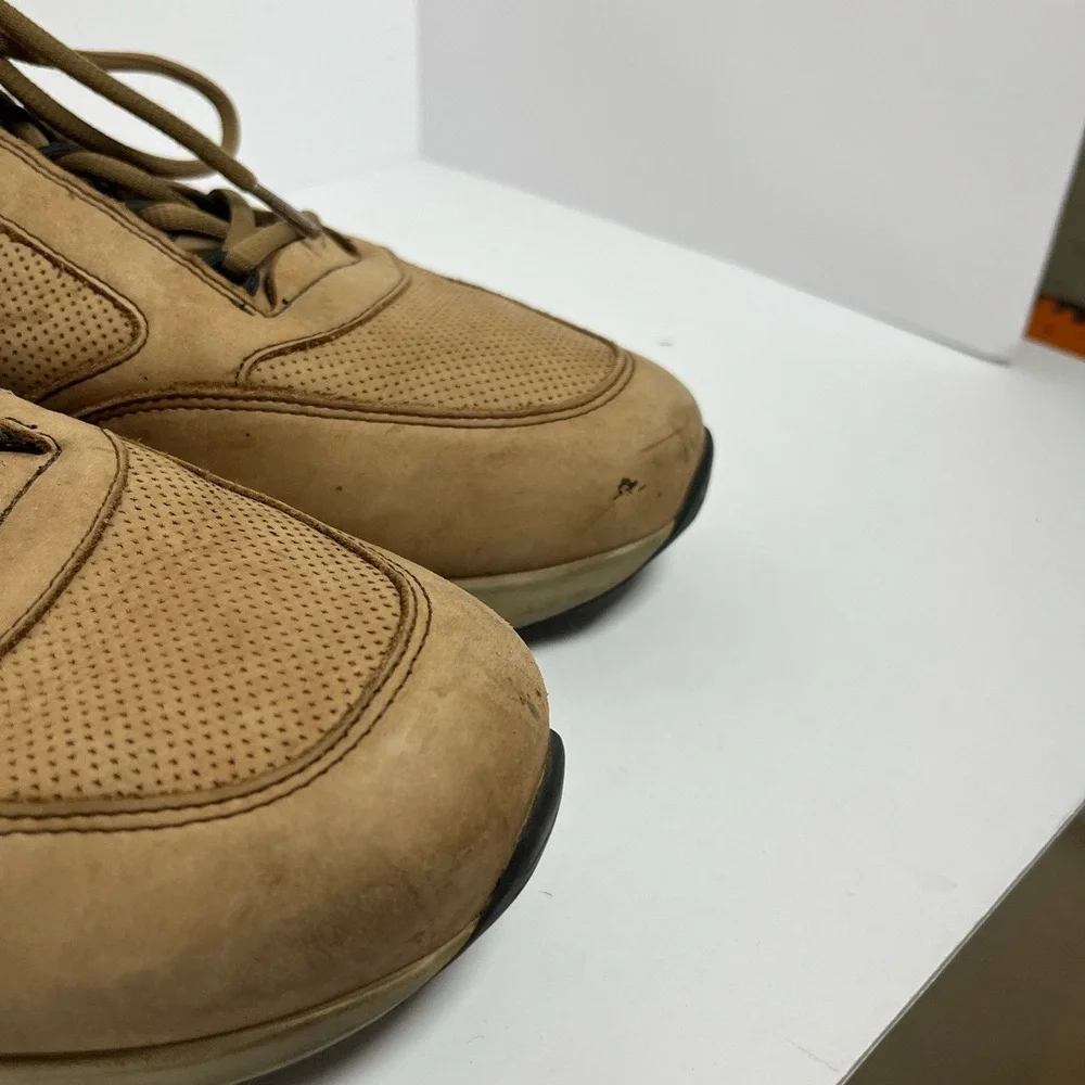 MEPHISTO Mens Walking Shoes Size‎ 9.5 Tan Perforated Leather Comfortable